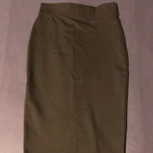 Olive green midi skirt